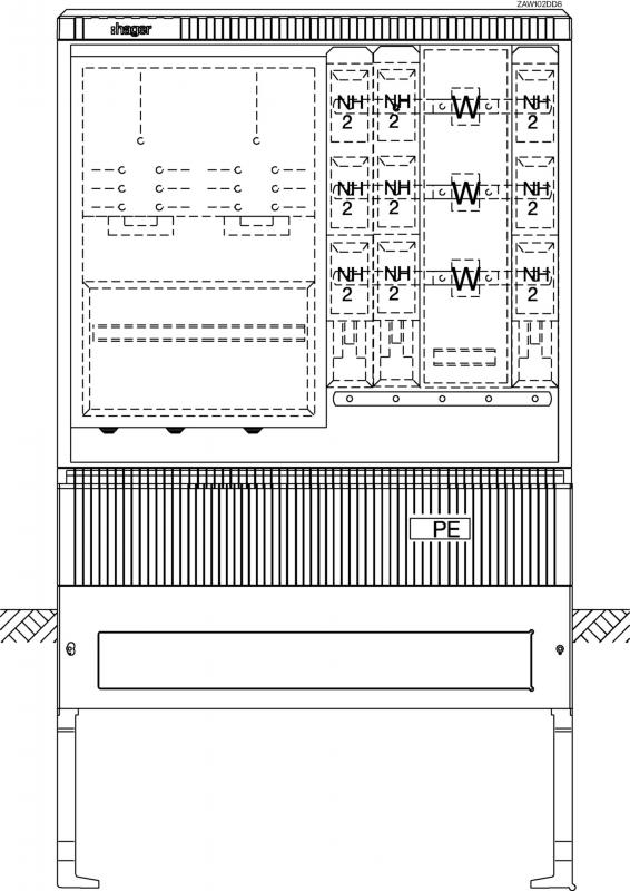 Hager Wa+MeSchrank,univN, 250A,LEW/Bayernw