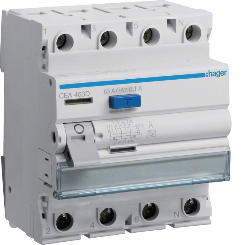 Hager FI-Schalter 4P 6kA 63A 100mA Typ A