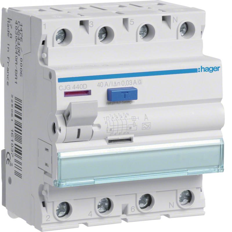 Hager FI-Schalter 4P 6kA 40A 30mA Typ G/A-VS