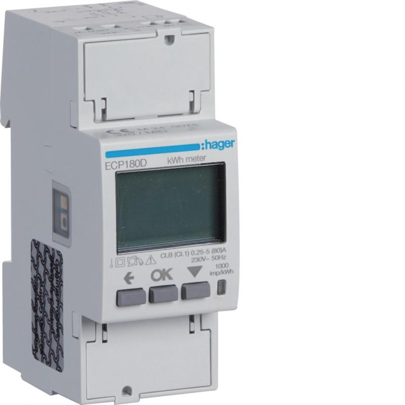 Hager Energiezähler 1phasig,direkt 80A, S0,MID