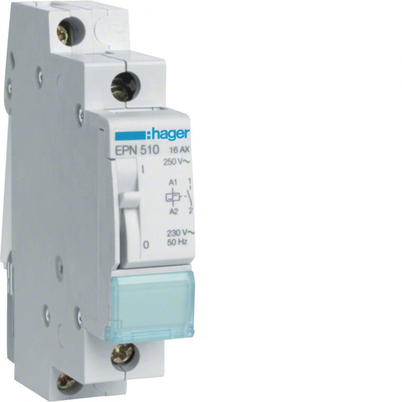 Hager Fernschalter / Stromstoßschalter mit 1 Schließer 230V, AC, 16A, 1PLE