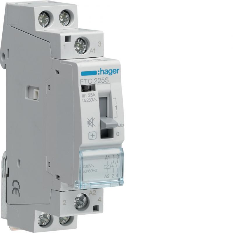Hager Schütz handbetrieb I/0/auto 25A,2S, 230V