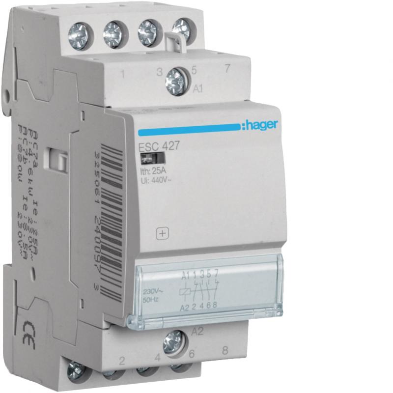 Hager Installationsschütz 25A 2S+2Ö 230V