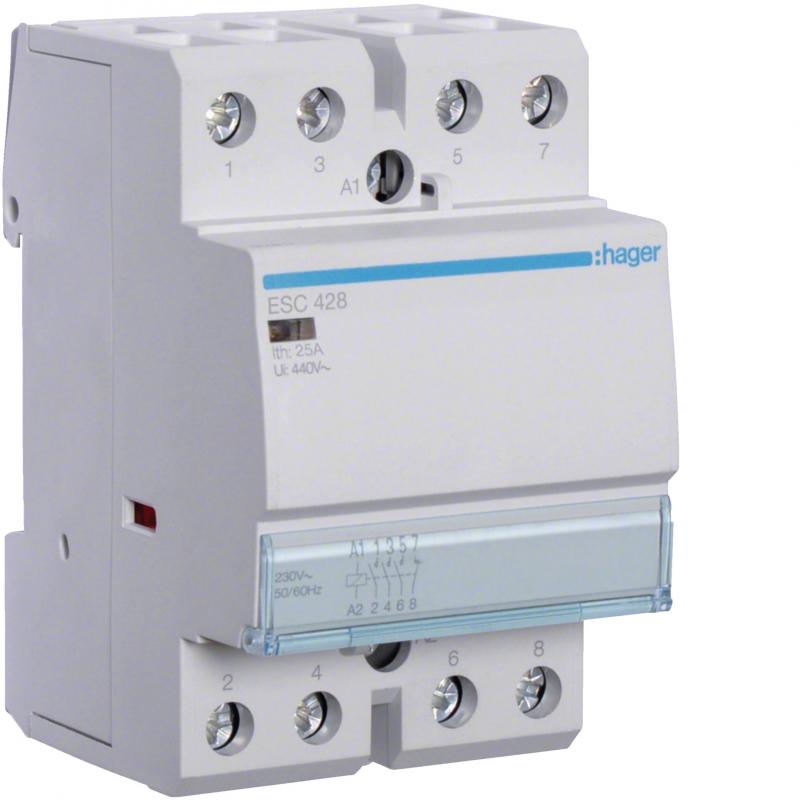 Hager Installationsschütz 25A 3S+1Ö 230V