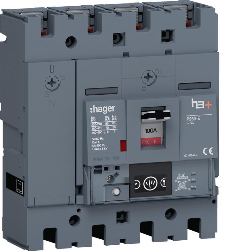 Hager Leistungssch.h3+ P250 Energy 4x100A 70kA