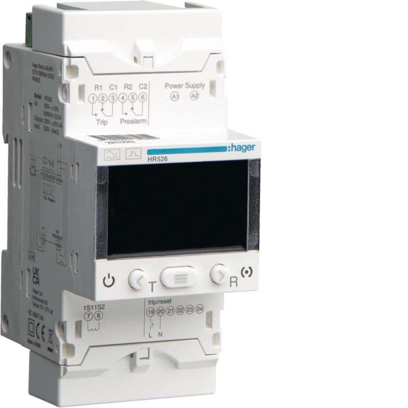 Hager FI-Relais 30mA-30A Zeitver./LCD Typ A