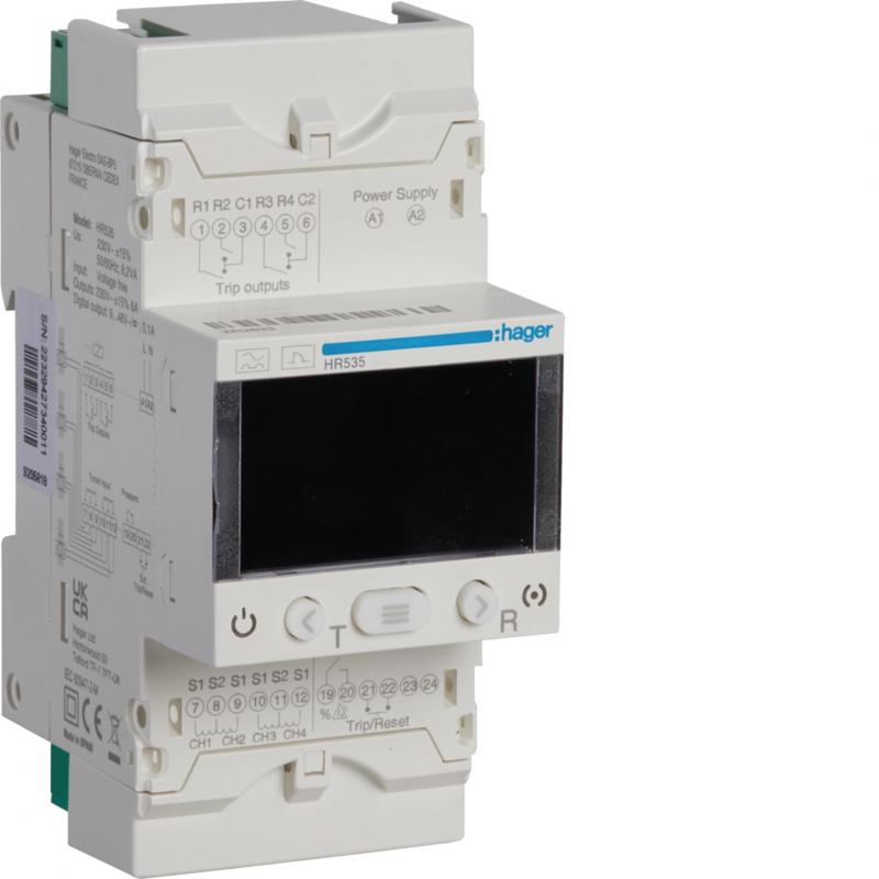 Hager FI-Relais 30mA-3A LCD 4 Kanal Typ A