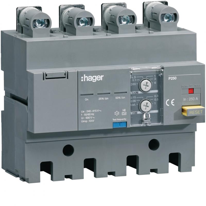 Hager FI-Block P250 4P 250A Idn 30 mA bis 6 A
