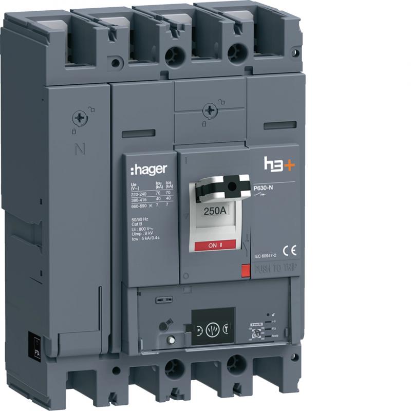 Hager Leistungsch. h3+ P630 Energy 4x250A 40kA