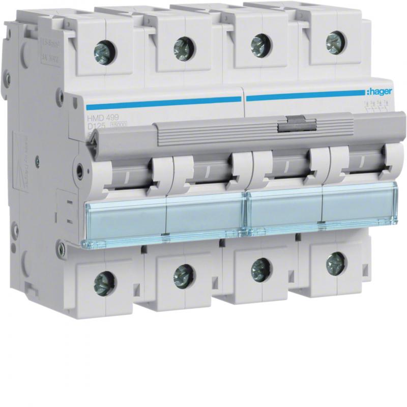Hager LS-Schalter 4 polig 15kA D-125A 6M