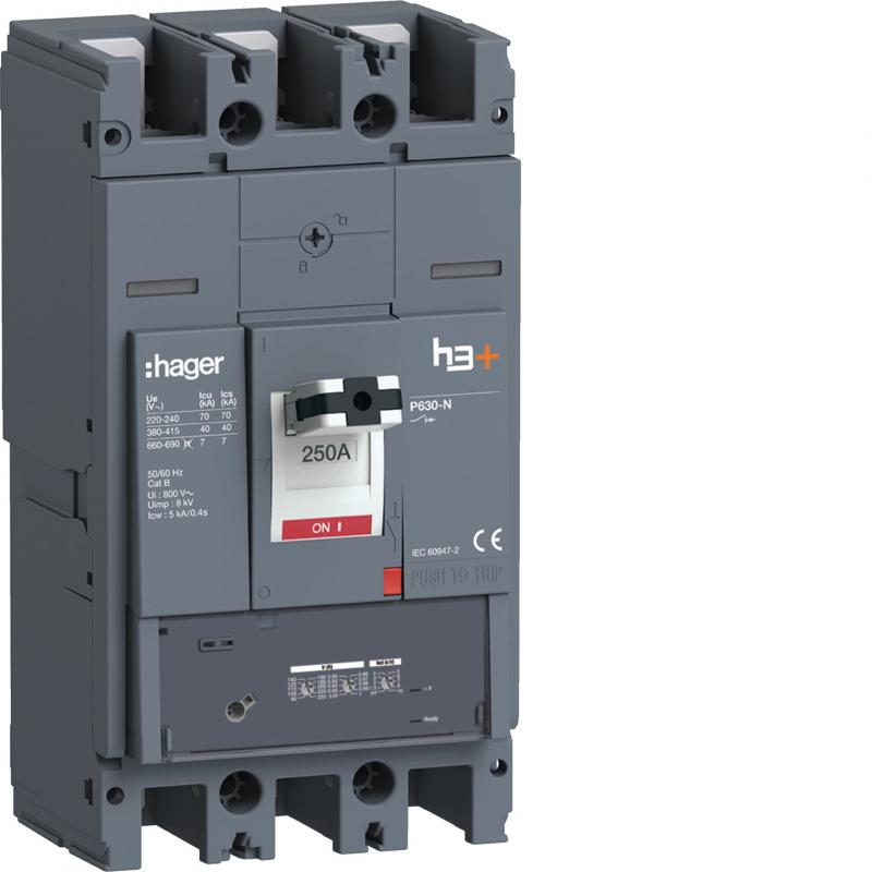 Hager Leistungsschalt. h3+ P630 LSnI 3x250A 40
