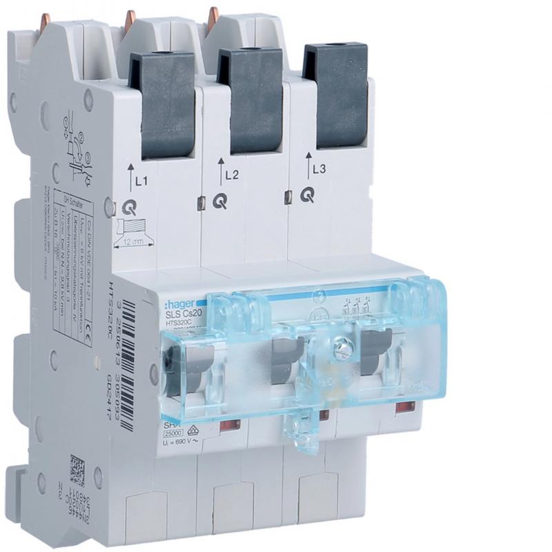 Hager SLS-Schalter 3P Cs-20A Sammelschiene QC