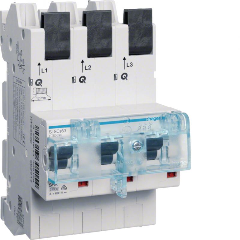 Hager SLS-Schalter 3P Cs-63A Sammelschiene QC