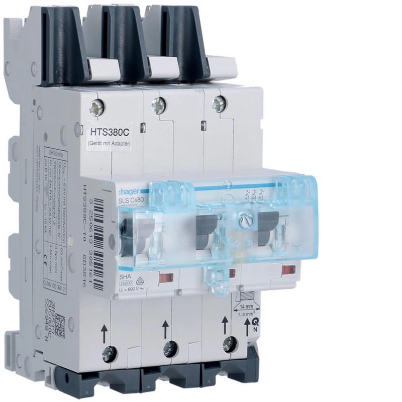 Hager SLS-Schalter 3P Cs-80A Sammelschiene QC