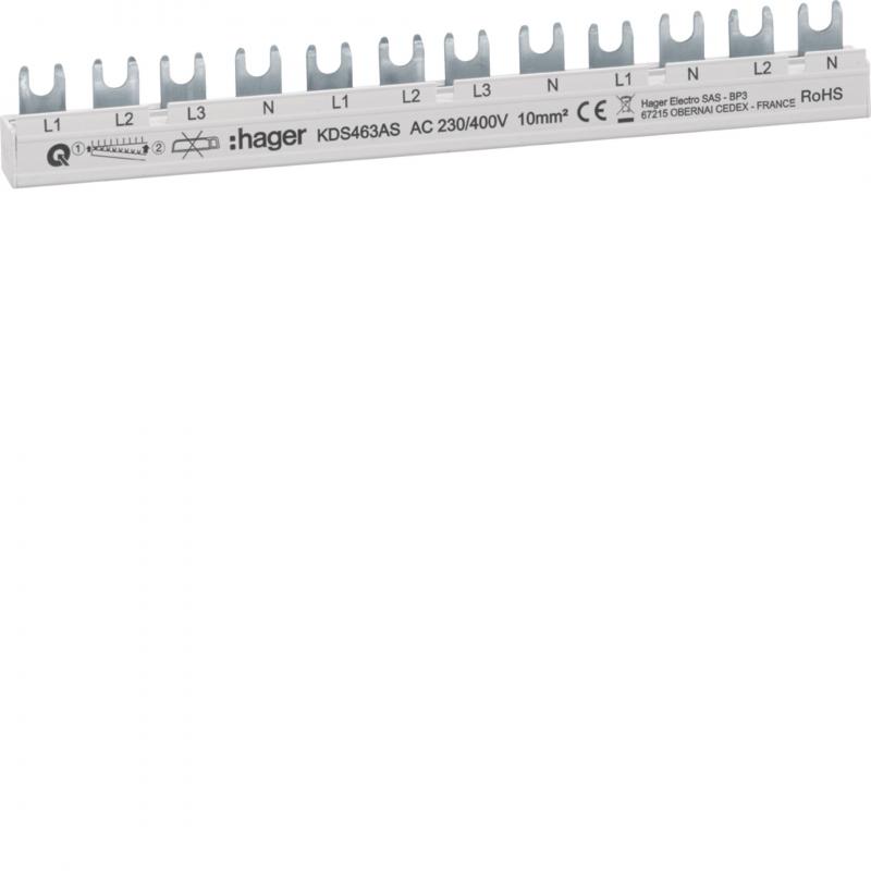 Hager Phasenschiene 12M 63A 3PN-3PN-(1PN)x2 QB