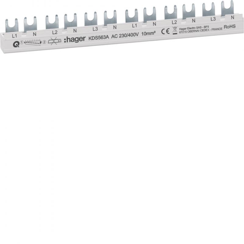 Hager Phasenschiene 12M 63A (1PN)x6 QB