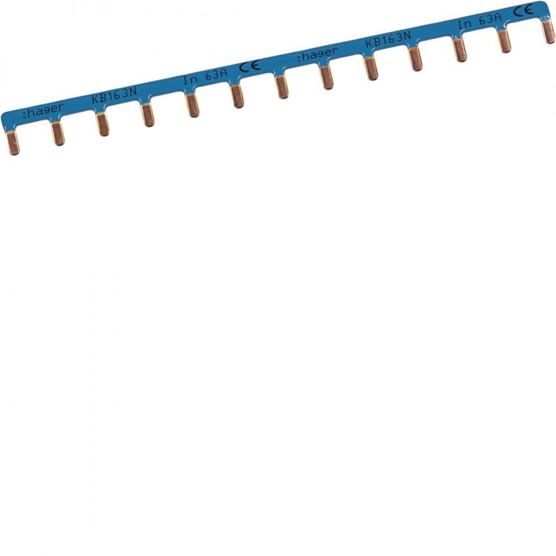 Hager Kammschiene 1P Stift 10mm² 63A 13M blau