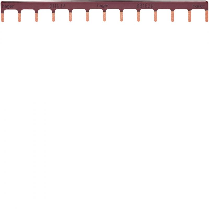 Hager Kammschiene 1P Stift 10mm² 63A 12M braun