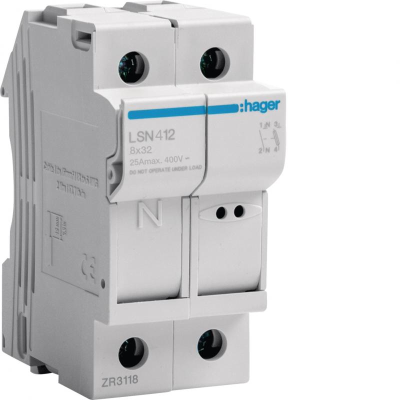 Hager Sicherungselement 1P+N 25A L32 2M