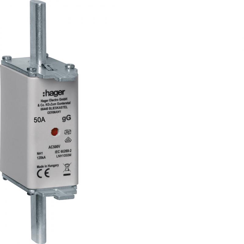 Hager NH-Sicherung NH1C gG 500V 50A K-Melder