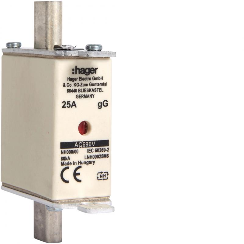 Hager NH-Sicherung NH000 gG 690V 25A K-Melder