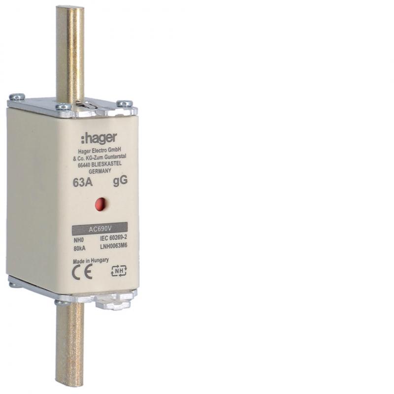 Hager NH-Sicherung NH0 gG 690V 63A K-Melder