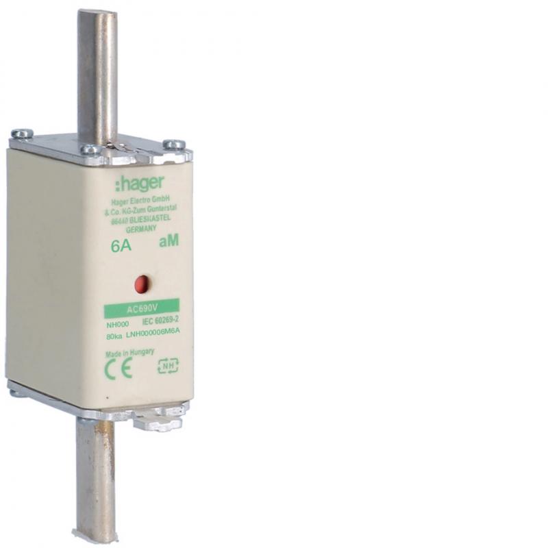 Hager NH-Sicherung NH000 690V aM 6A K-Melder