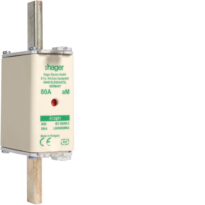 Hager NH-Sicherung NH0 690V aM 80A K-Melder