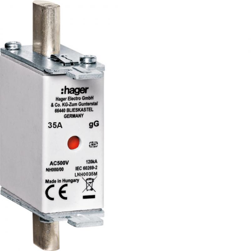 Hager NH-Sicherung NH000 gG 500V 35A K-Melder
