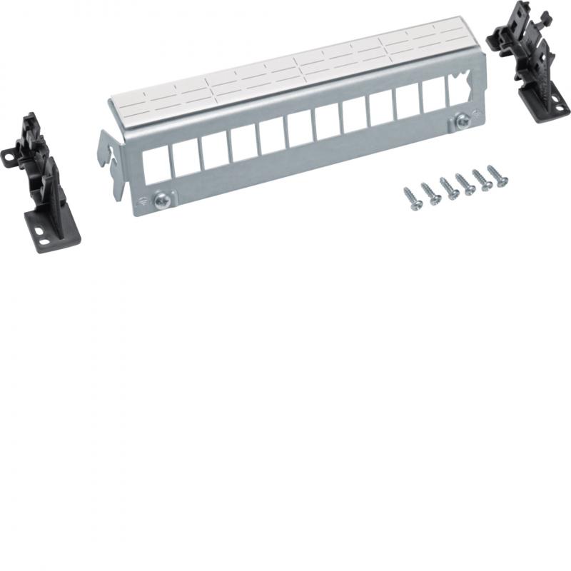 Hager Patch-Panel, univ., 12-fach, für Keystone, o. Module, für Hutschiene/gesch