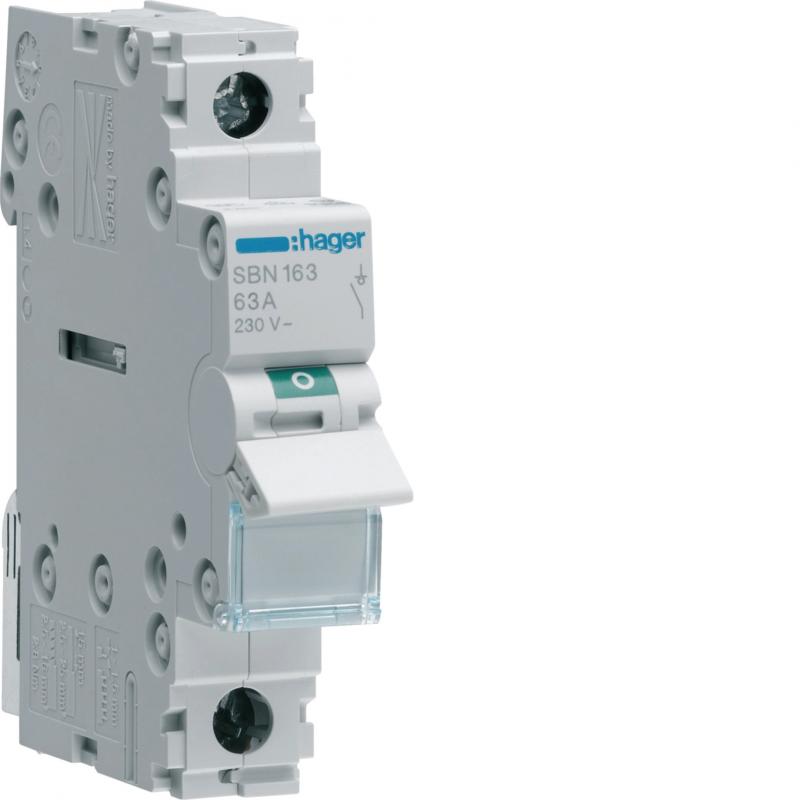 Hager Ausschalter 63A 1S 230V AC 1PLE