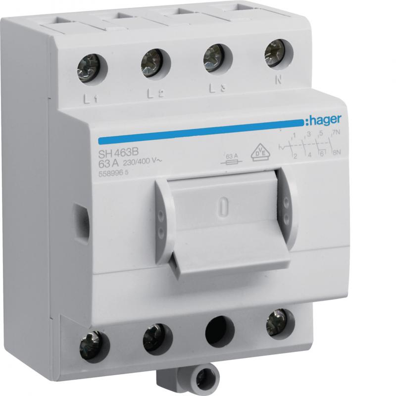 Hager Kompaktschalter 63A 4S 400V AC ZK 3,5PLE