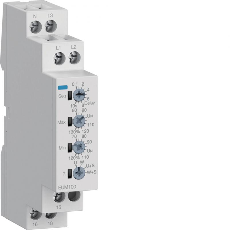 Hager Kontrollrelais Spg. einst. 1/3P(N) 1W
