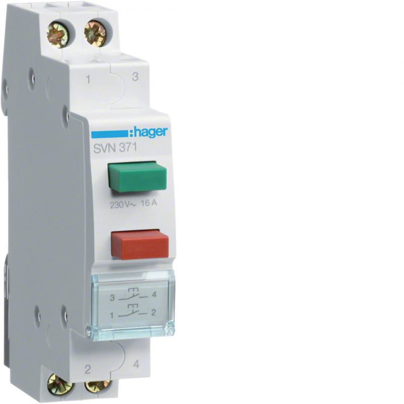 Hager Doppeltaster 16A 2S 230V AC 1PLE