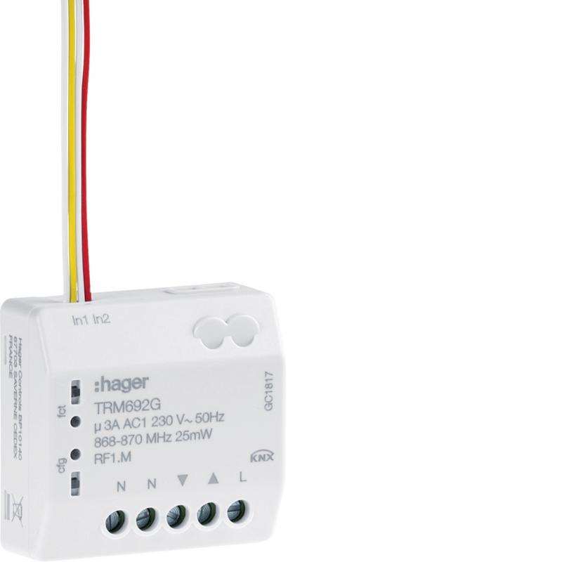 Hager Unterputz Funk KNX Jalousieaktor 1-fach/Binäreingang 2-fach 3A