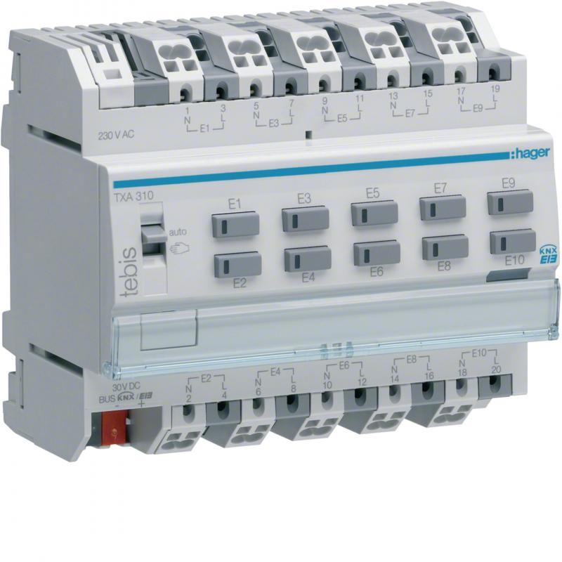 Hager KNX Binäreingang 10fach, 230V~, REG