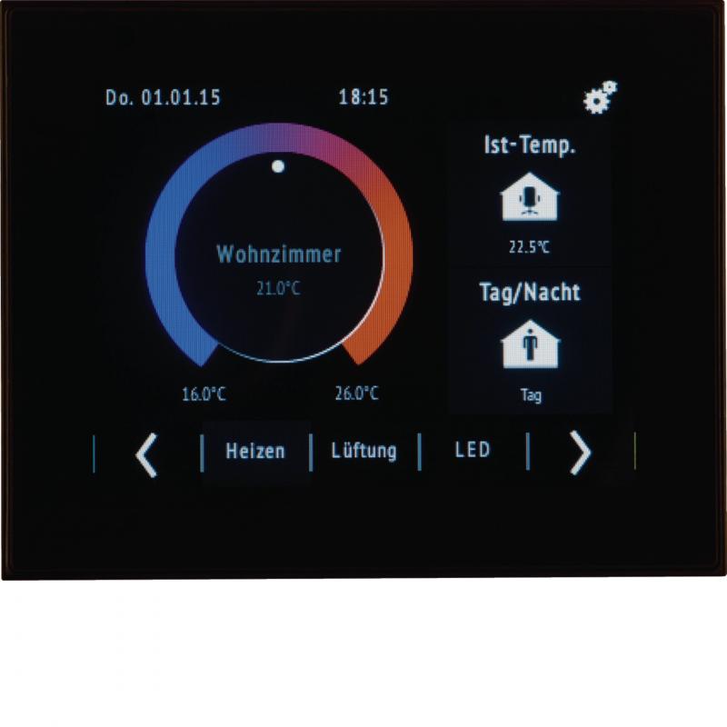 Berker 75740101 KNX Touch Control, Visualisierung mit 3,5" Touch-Display und int