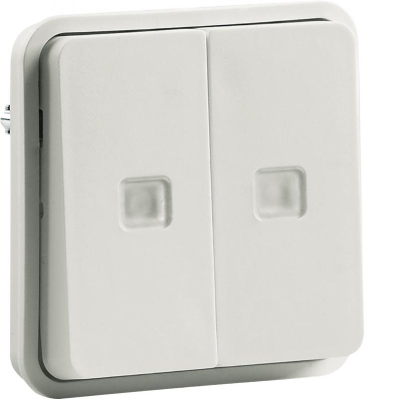 Hager Wippe 2fach bel. Ö/S IP55 W.1 weiß