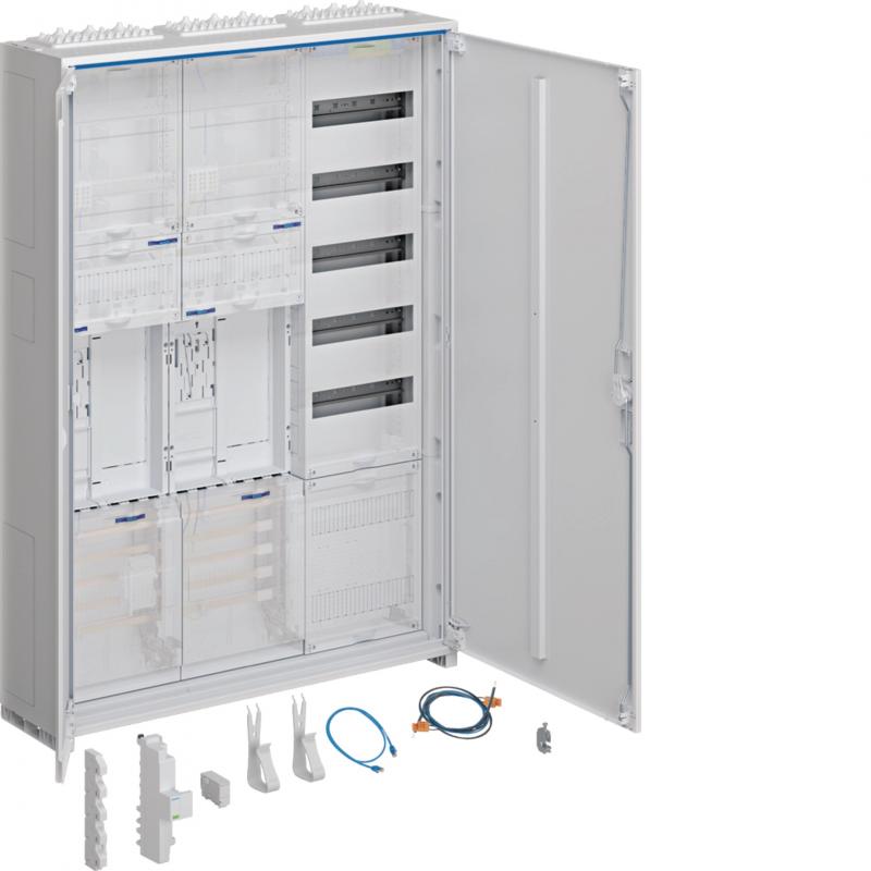 Hager Komplettschrank, univers Z, 2 ZP, BKE-I, APZ, VT5, H=1100mm, 3-feldig, ÜSS