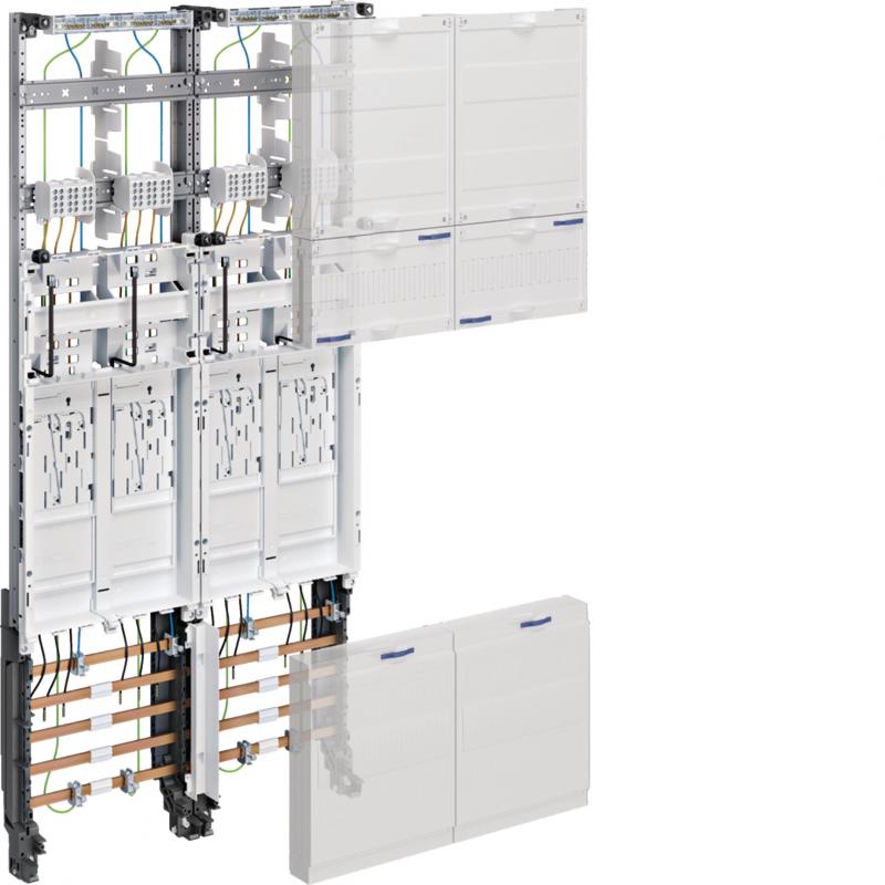 Hager Komplettfeld, univers Z, 1050mm, 4 ZP, eHZ, DSS, 2-feldig, Ausführung EnBW
