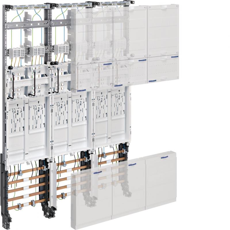 Hager Komplettfeld, univers Z, 1050mm, 6 Zählerplätze, eHZ, DSS, 3-feld, EnBW