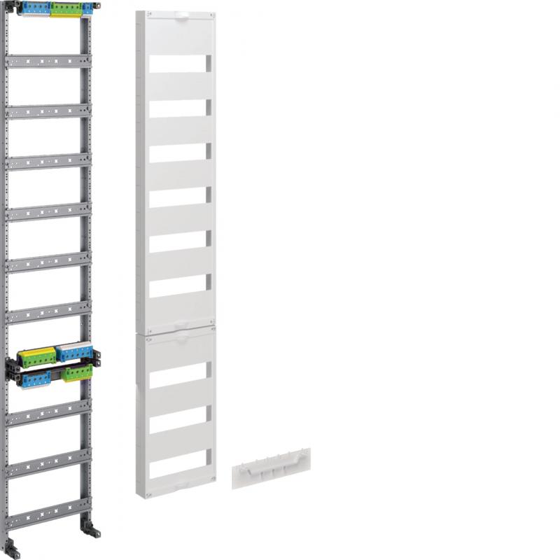 Hager Verteilerfeld, univers Z, Höhe 1350mm, 9-reihig, 1-feldig, PE/N waagerecht