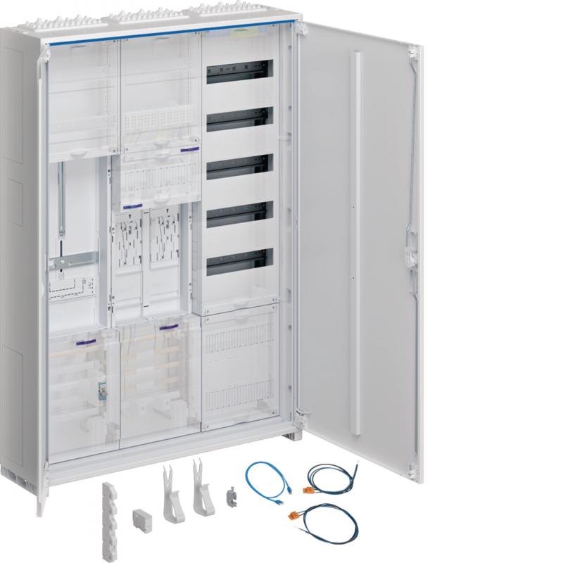 Hager Komplettschrank, univers Z, 2 ZP, 1 SG, BKE-I, APZ, VT5, H=1100mm, 3-feldi