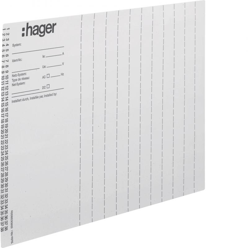 Hager Beschriftungsbögen,Installationsnr.,10St