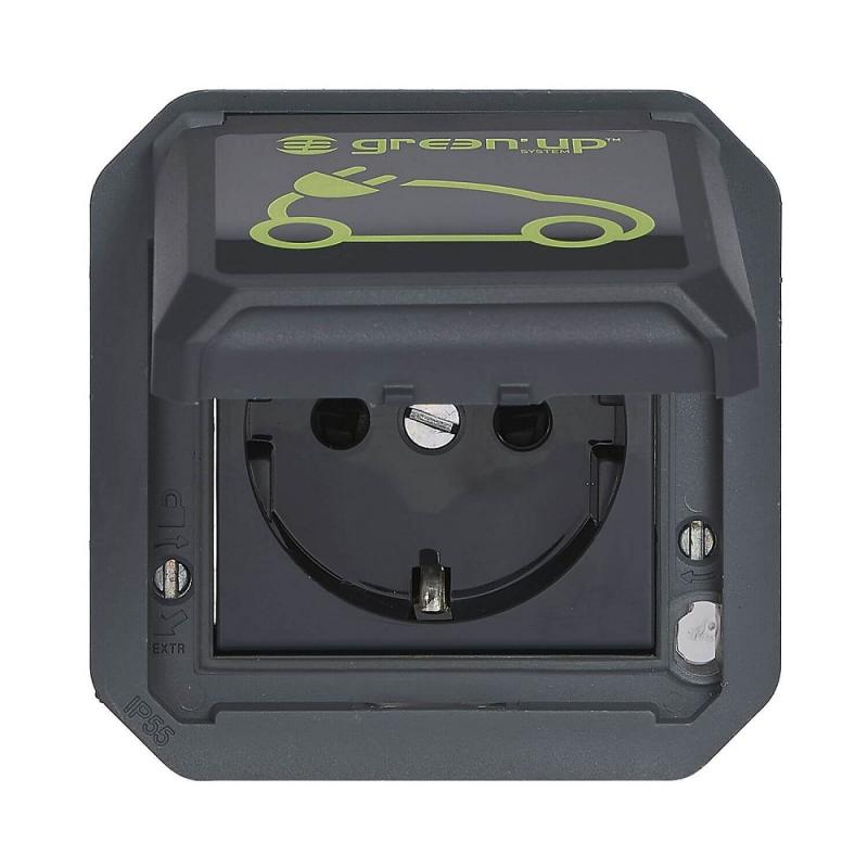 Legrand 069818L Plexo New EV-Steckdose Green’Up 230V 16A Feuchtraum Anthrazit