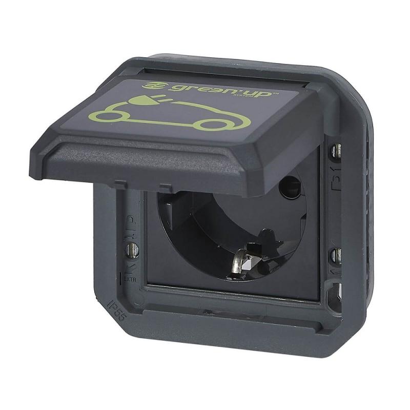 Legrand 069818L Plexo New EV-Steckdose Green’Up 230V 16A Feuchtraum Anthrazit