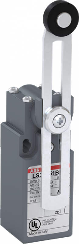 ABB LS33P51B11 Standard-Positionsschalter Kunststoff-Gehäuse grau IP65 Verstellb. Polyam-Rollenschw.hebel D=18
