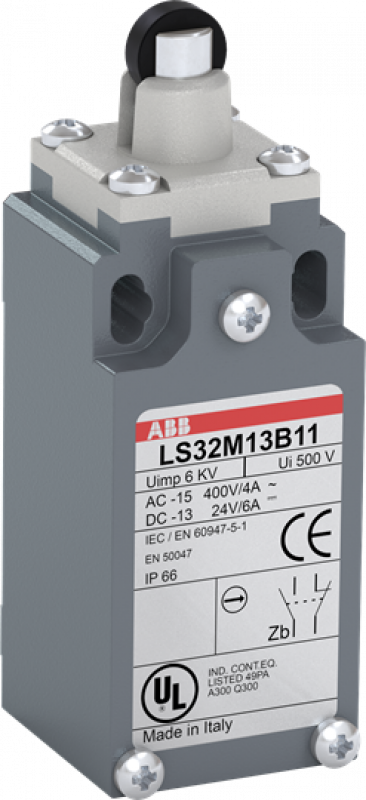 ABB LS32M13B11 Standard-Positionsschalter Metall-Gehäuse IP66 Kunststoff-Rollendruckbolzen D=11