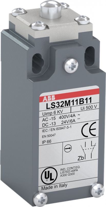 ABB LS33M11B11 Standard-Positionsschalter Metall-Gehäuse IP66 Stahl-Druckbolzen (verzinkt)