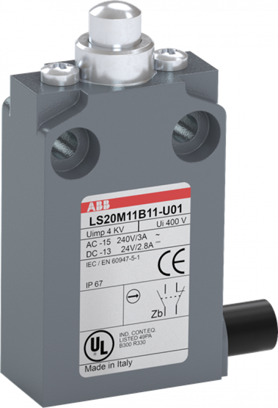 ABB LS20M11B11-U01 Positionsschalter Metall-Gehäuse IP67 Messingdruckbolzen vernickelt